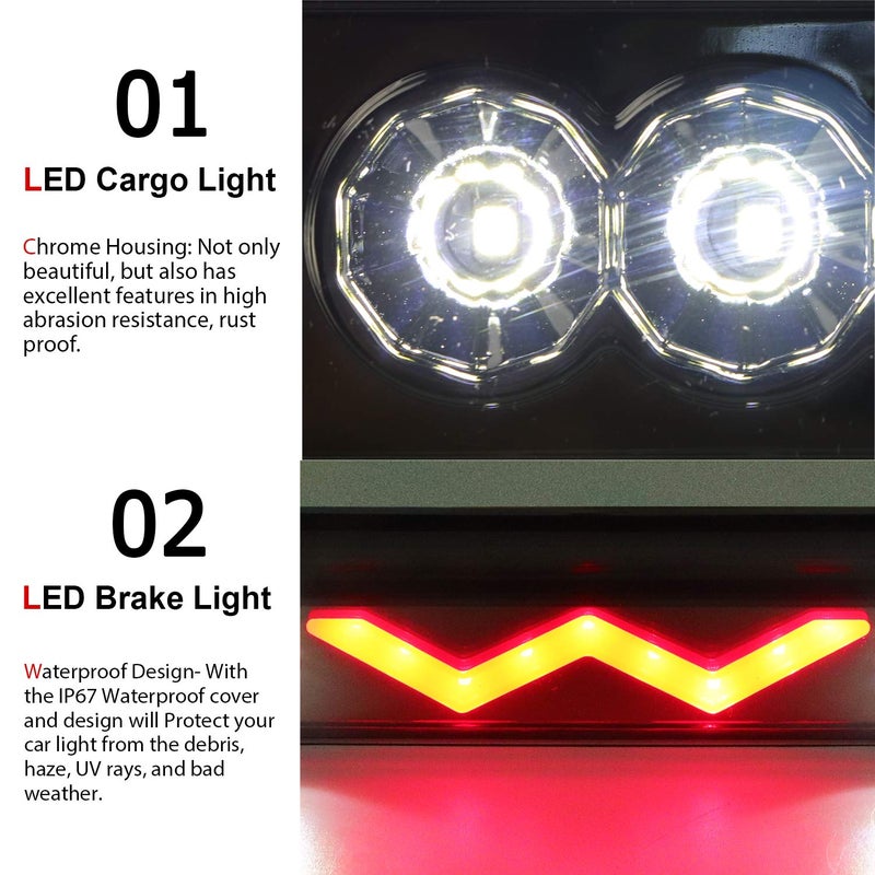 Tresound 3rd Third Brake Light for 88-99 Chevy/GMC C1500 C2500 K1500 K2500 Silverado Blazer LED Cargo Lamp High Mount Stop light (Chrome Housing Smoked Lens) - Image 3